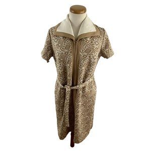 Vintage Lorac Original Quilted Dress Midi Polyester  Belted Waist Women 16 1/2